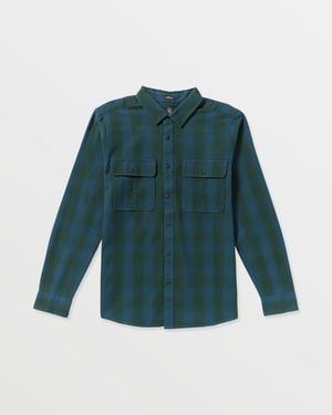 Volcom Shadowstone Flannel Long Sleeve Shirt - Green