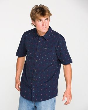 Volcom Bankstone Short Sleeve Shirt - Blue