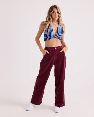 Volcom Relaxed Pull On Cord Pants - Red