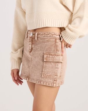 Volcom Delia Cargo Mini Skirt - Natural