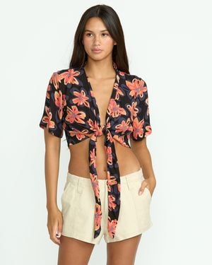 Volcom Deep Tropix Short Sleeve Shirt - Black