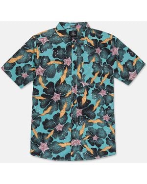 Volcom Concrete Jungle Short Sleeve Shirt - Blue