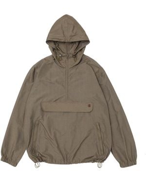 Vowels US Shop Silk Checkered Anorak - Brown