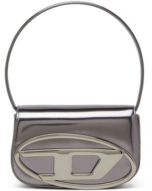 DIESEL 1dr Patent Leather Shoulder Bag - Grey
