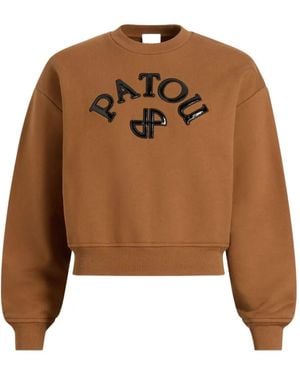 Patou Vinyle Logo Fleece Sweatshirt - Brown