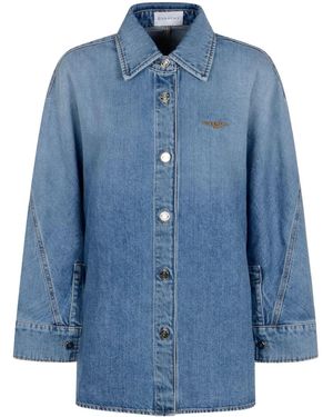 Givenchy Short Cocoon Denim Shirt - Blue