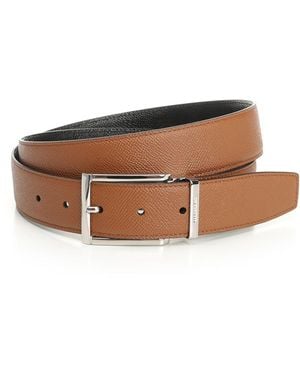 Ferragamo Double Adjus Reversible Rectangular Buckle Belts - Brown