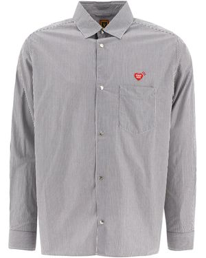 Human Made Striped Shirt With Logo - Grey