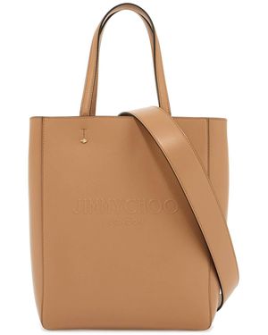 Jimmy Choo Borsa Tote Lenny N/S In Pelle Liscia - Marrone
