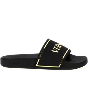 Versace Logo Slides Sandali Nero-Uomo
