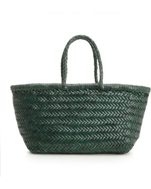 Dragon Diffusion Woven Leather Basket Small Handbags Green