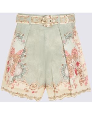 Zimmermann Shorts Wallpaper Floral Mint - Multicolor