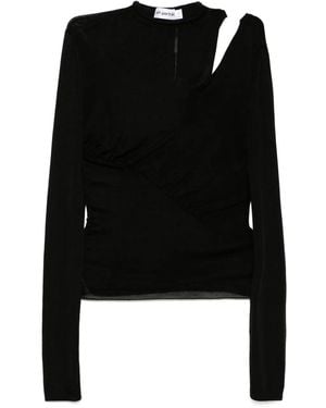 Self-Portrait Blusa Con Cut-Out-Donna - Nero