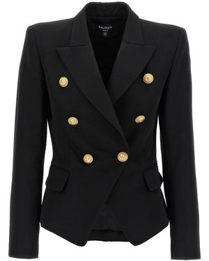 Balmain Double-Breasted Blazer Blazers - Black