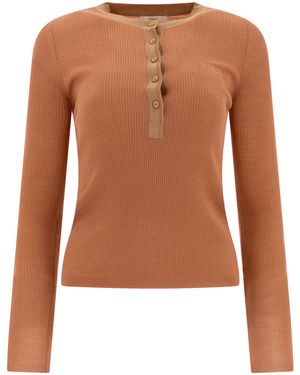 Chloé Henley Shirts Rosa-Donna - Marrone