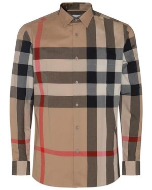 Burberry Shirts Light And Natural-Uomo - Marrone