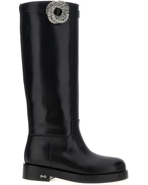 ブーツその他 Mach & Mach 'Galaxy' Boots Mach & Mach Leather Galaxy Ankle Boots in Black | Lyst