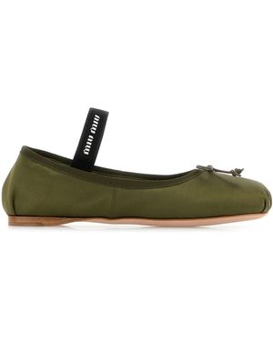 Green Miu Miu Flats for Women | Lyst