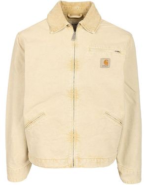 Carhartt Og Detroit Jacket Organic Cotton Dearborn Canvas Jackets Beige - Natural