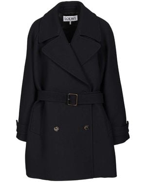 Loewe Double-Breasted Coat - Blue