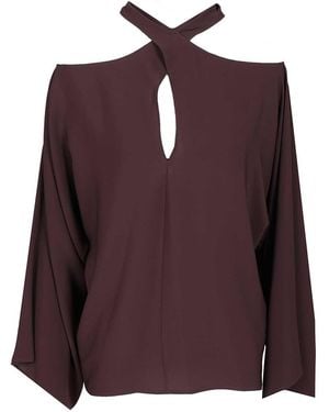 FEDERICA TOSI Silk Blend Blouse Shirts Bordeaux - Purple