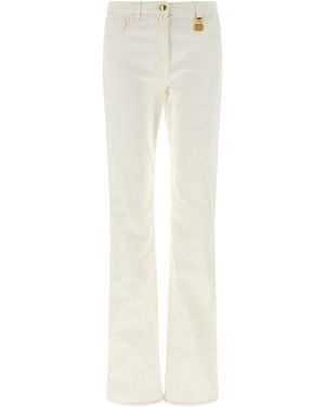 Elisabetta Franchi Jewel Padlock Jeans Bianco-Donna