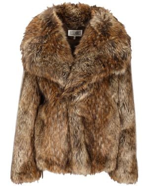 MM6 by Maison Martin Margiela Faux-Fur Jacket Coats - Brown
