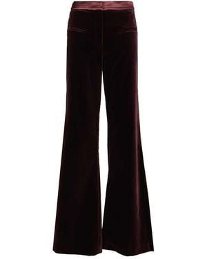 FEDERICA TOSI Velvet Pants Bordeaux - Black