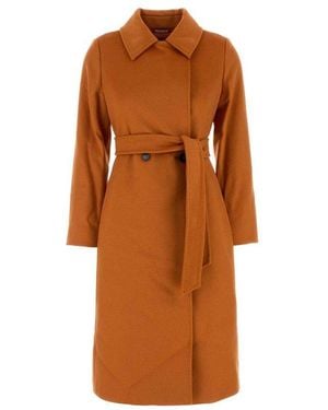 MM STUDIO Wool Bcollag Coat - Orange
