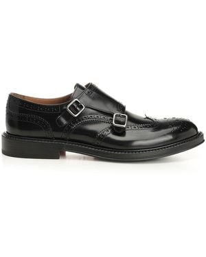 Corvari Double Monk Duilio Pelle Spazzolata Loafers - Black