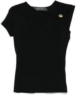 FEDERICA TOSI Top With Brooch - Black