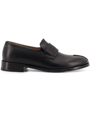 MM6 by Maison Martin Margiela Leather Loafers-Uomo - Nero