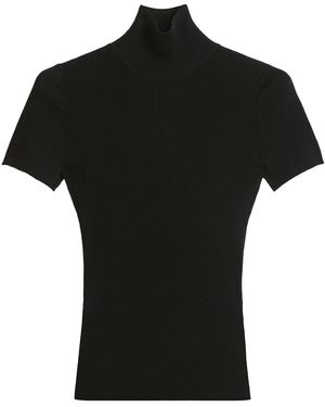 Max Mara Wool Knit High Neck Sweater - Black