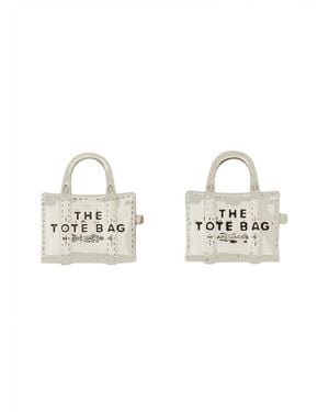 Marc Jacobs Orecchini A Perno "the Tote Bag Stud" - Metallic