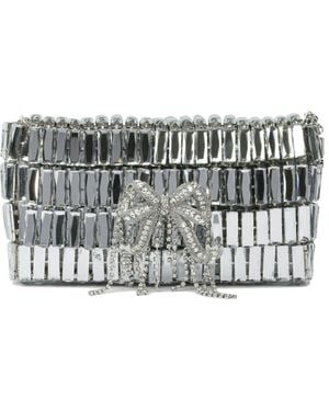Self-Portrait Mini Crossbody Bag With Crystal Bow Borse A Tracolla-Donna - Grigio