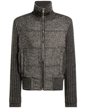 Dolce & Gabbana Houndstooth Knit Jacket - Gray
