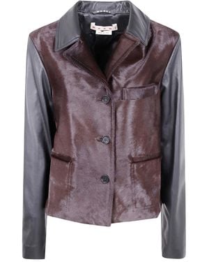 Marni Calfskin Jacket - Purple
