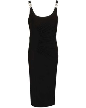Versace Draped Sleeveless Midi Dress - Black