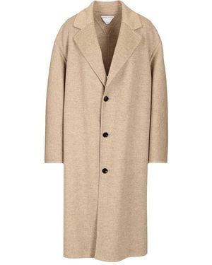 Bottega Veneta Wool And Cashmere Coat Coats-Donna - Neutro