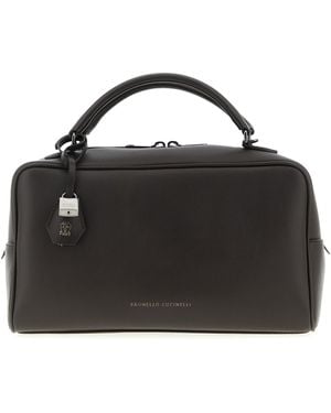 Brunello Cucinelli Boston Explorer Borse A Mano Marrone-Donna - Nero