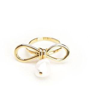 Marni Bow Ring With Pearl Jewelry - Metallic
