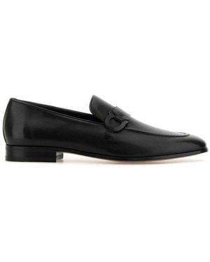 Ferragamo Leather Bonny Loafers - Black