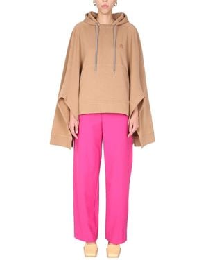 Ambush PONCHO FELPA IN COTONE CON RICAMO LOGO - Rosa