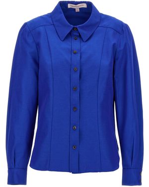 Carolina Herrera Cotton And Viscose Blend Tailored Shirt - Blue