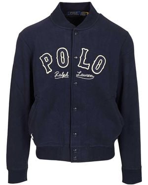 Polo Ralph Lauren Rl Fleece Western-logo Jacket Sweatshirts Blue