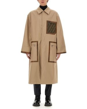 Fendi Classic Cotton Trench Jacket - Natural
