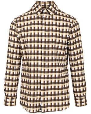 Bottega Veneta Checked Shirt - White