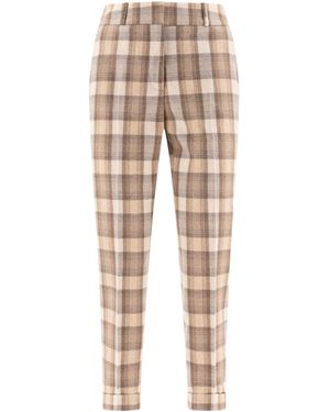 Peserico Pantaloni A Quadri - Neutro