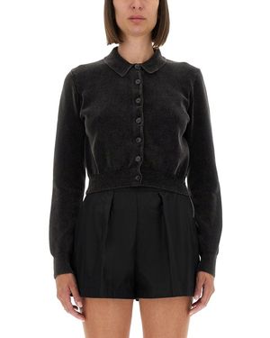 Alexander Wang Cardigan With Collar-Donna - Nero