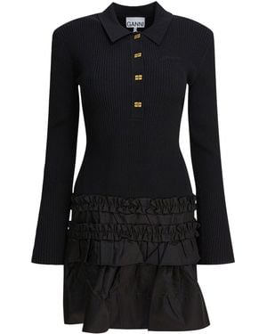 Ganni Flared Dress - Black